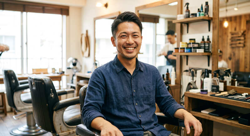 理容師によるひげ剃り