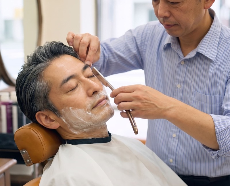 理容師によるシェービング