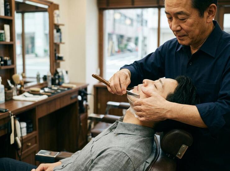理容師によるシェービング